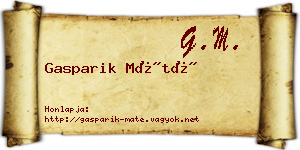 Gasparik Máté névjegykártya